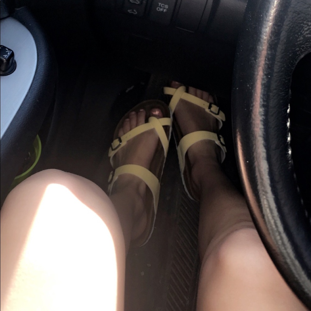 Yellow Birko-Flor Vegan Birkenstocks